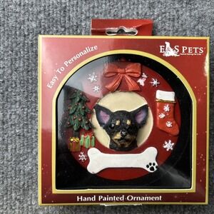 E & S Pets Christmas Ornament Black Chihuahua Dog‎ Can Be Personalized New